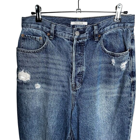 Pacsun High Rise Bootcut Distressed Destroyed Faded Grunge Denim Jeans Size 30 - Picture 4 of 8